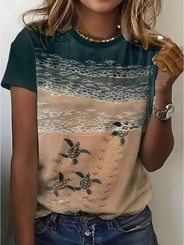 Women's T Shirt Print Floral Graphic Rose Elegant Vintage