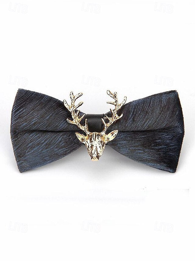 Deer Gold Tie Pin Men's with Velvet Head Bow