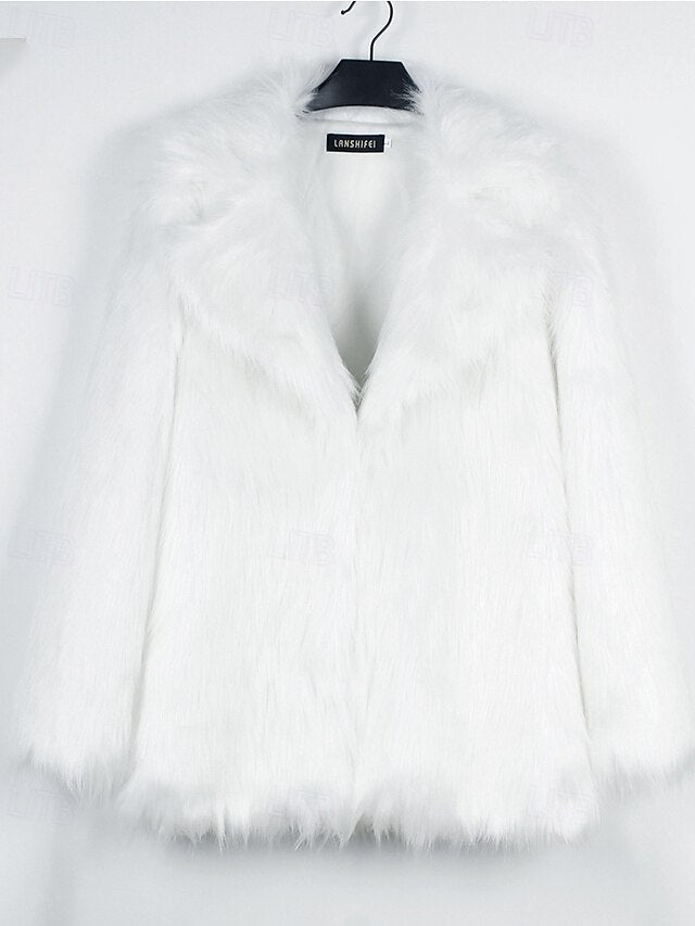 Faux Comfortable Furs Fur Women's  Warm Coat