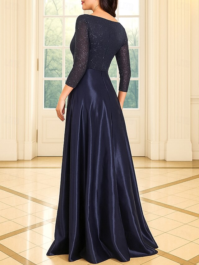 A-Line Floor Length Wedding Guest Dress Formal Dresses Flare