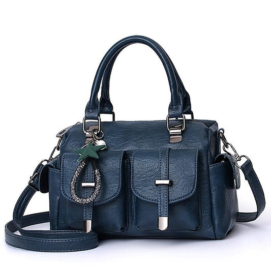 Blue Faux Women's Stylish – Handbag Large Leather