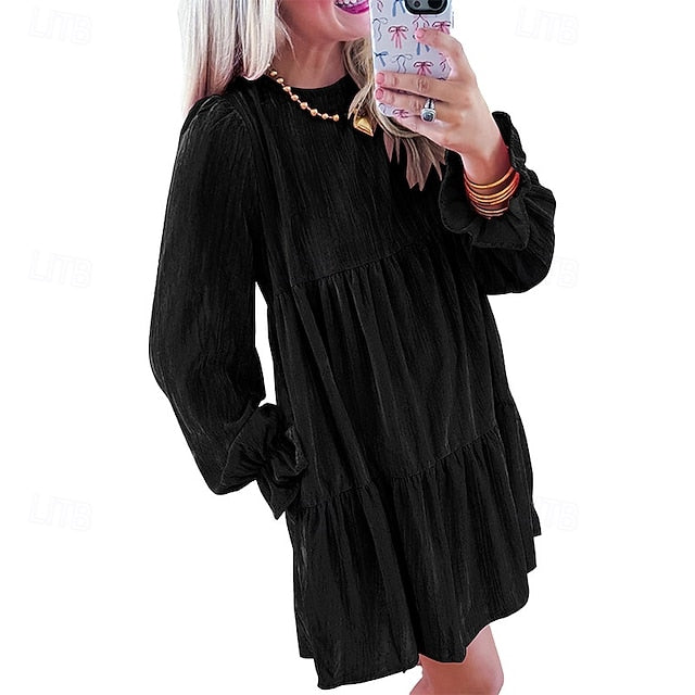 Women's Mini Dress Velvet Dress Peplum Dresses Fashion