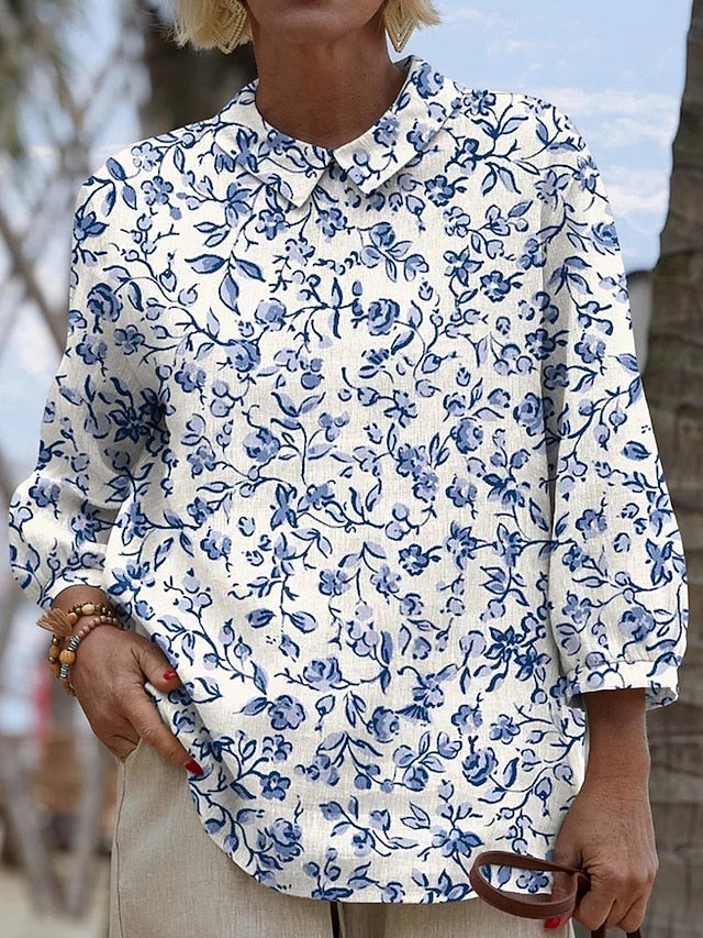 Women's Blouse Floral Graphic Vintage Daily Stylish Long