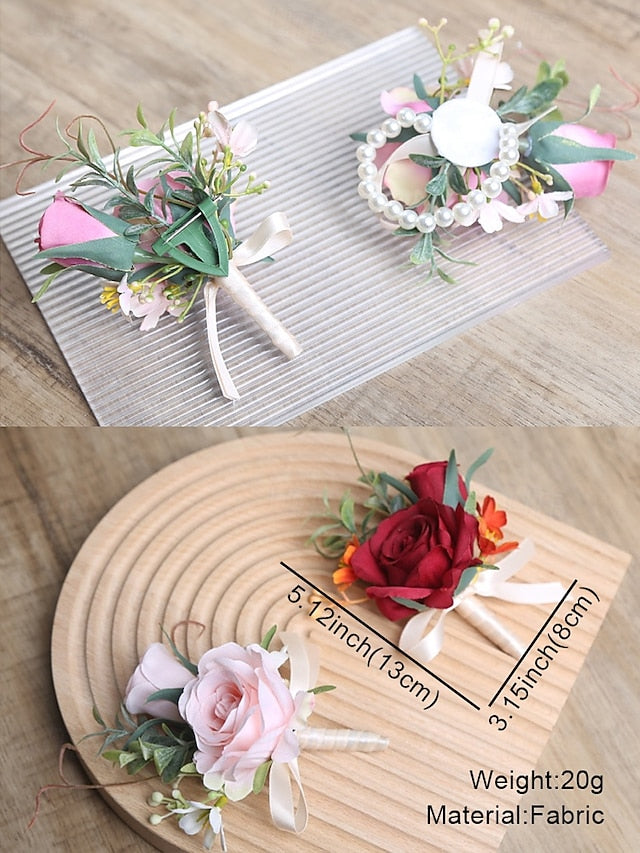 – Corsage Elegant and Wedding Boutonniere Artificial Wrist