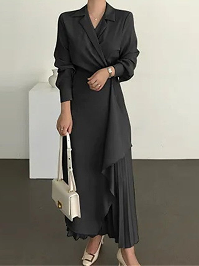 Women's Casual Dress Maxi long Dress Pleated Daily Elegant