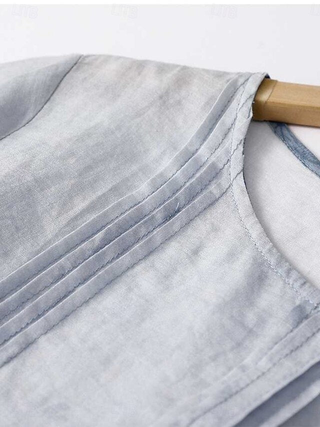 Women's Midi Dress Linen Blend Cotton Linen Dresses Linen