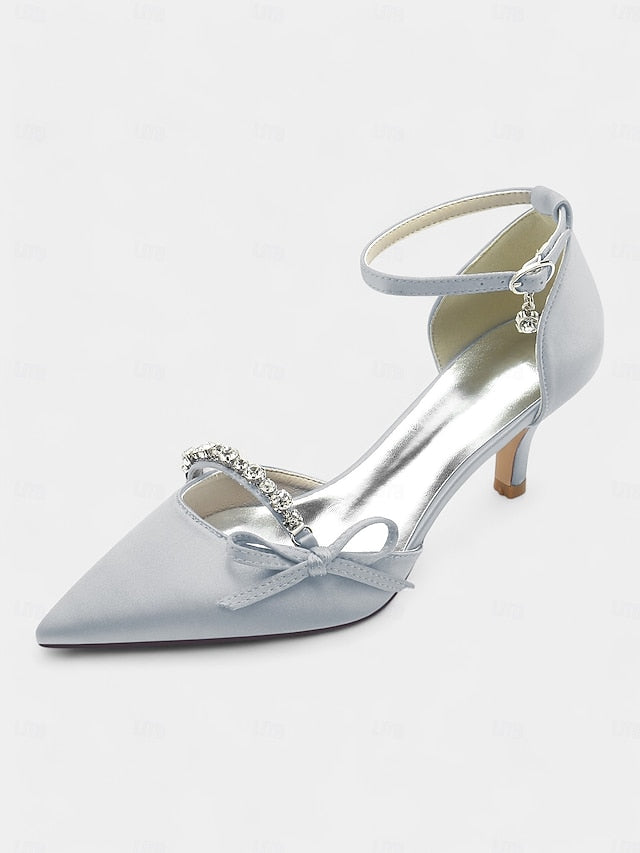 – Heel Wedding Elegant Shoes Women Kitten for Pointed-Toe