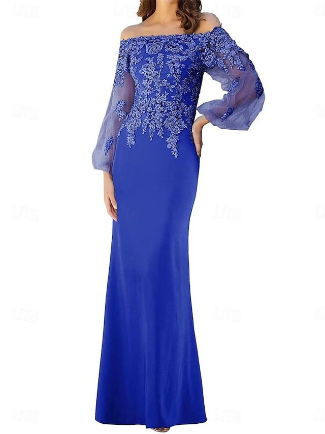 Bride Mother of Shoulder / Trumpet Mermaid Off Elegant Dress the