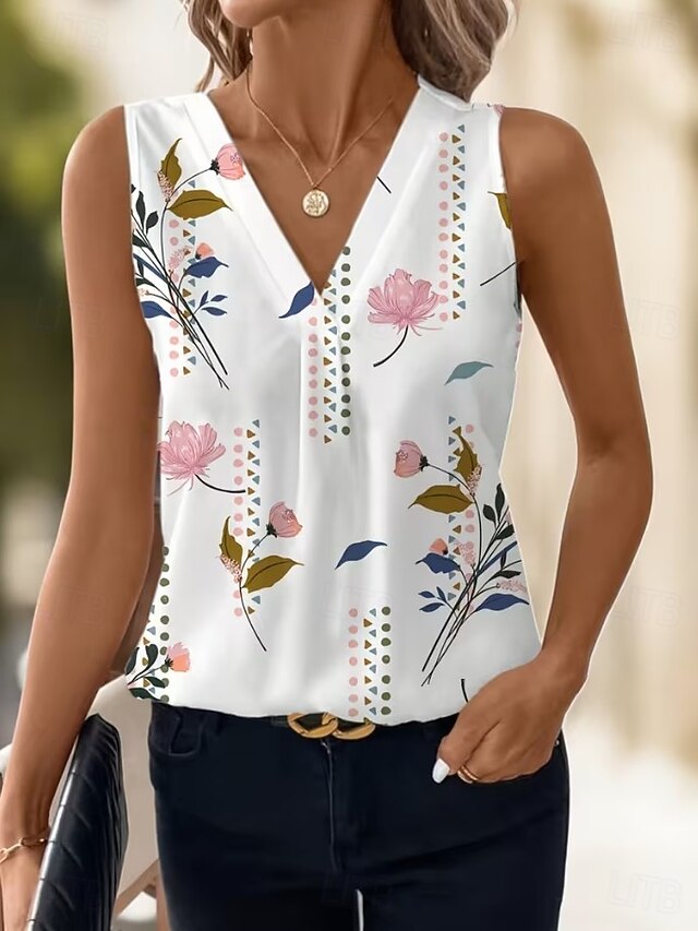 Women's Tank Top Floral Graphic Plants Elegant Vintage