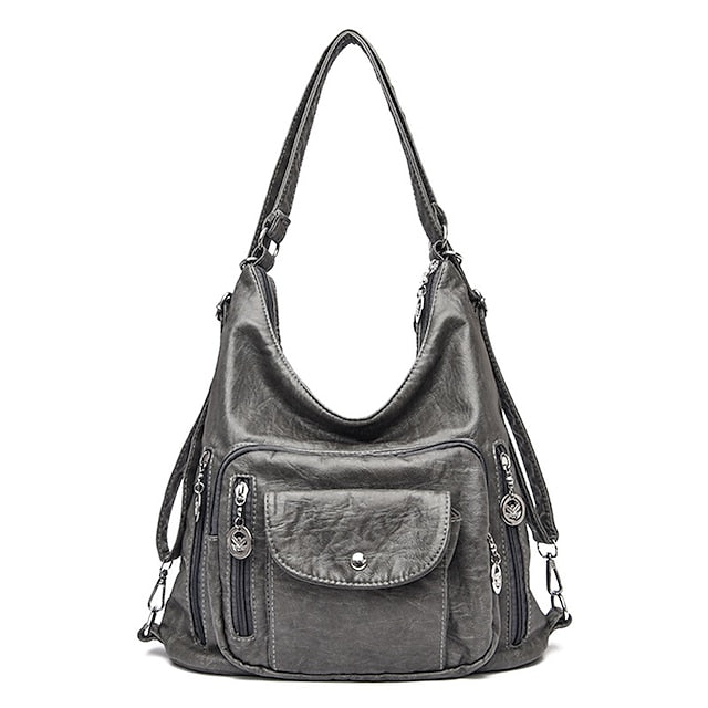Vintage-Style Faux Leather Hobo Women's - Brown Bag