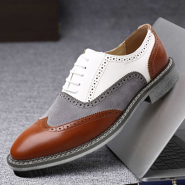 Oxford Men's Gatsby-Inspired Wingtip Shoes Spectator in