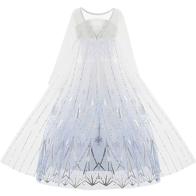 Frozen Flower Fairytale Elsa Girl Princess Dress Vacation