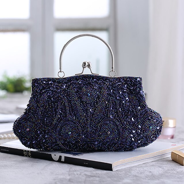 Women's Purse Beaded Vintage Clutch – Evening White