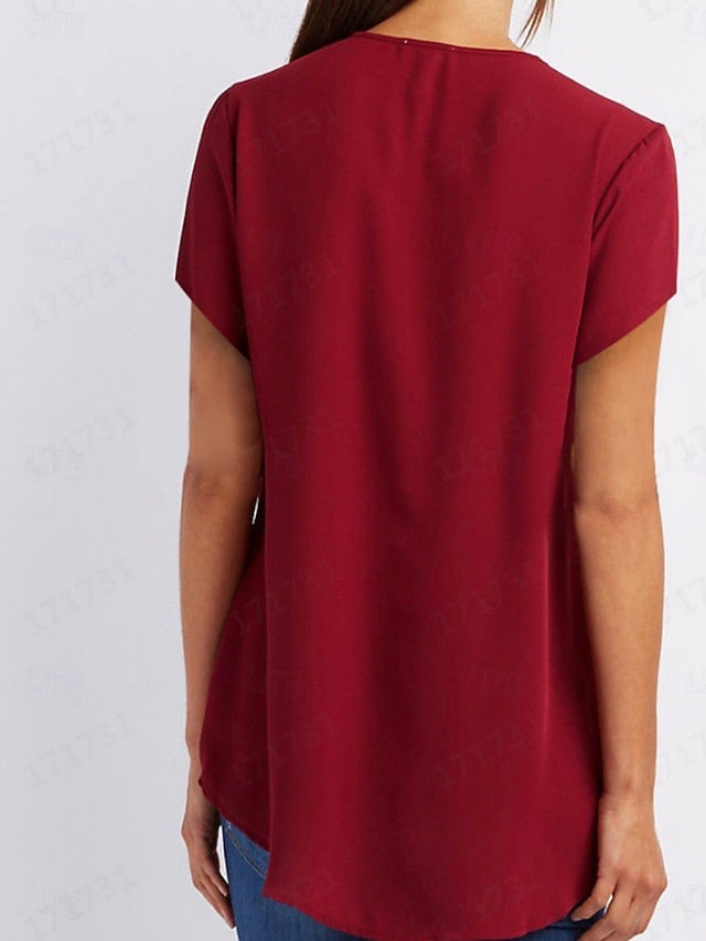 Women's T Shirt Solid Color Plain Fashion Modern Casual