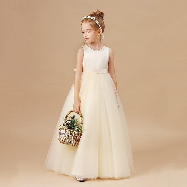Solid Dress Party Flower Girls' Kids Girl Color