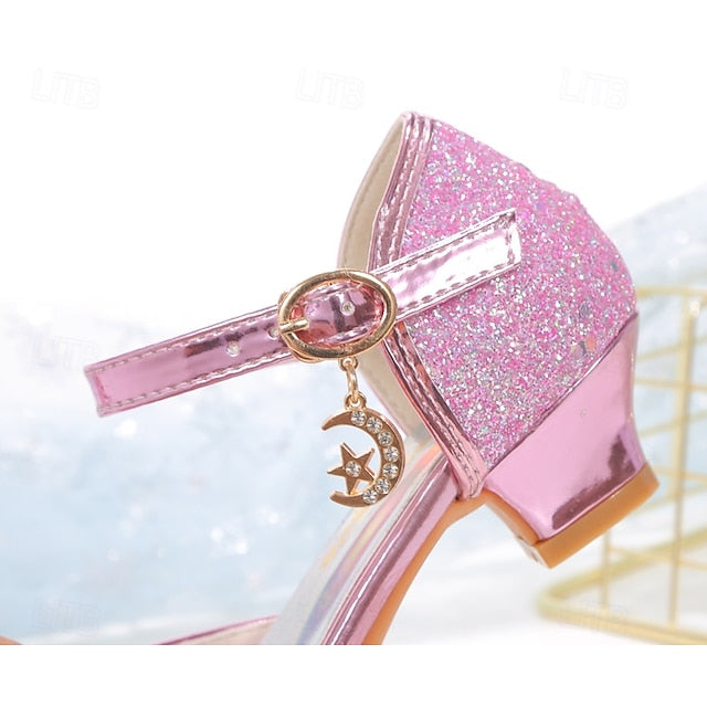 Silver Shoes – Sparkly Girls' Bowknot Glitter Princess