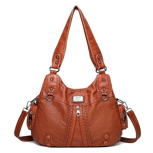 Leather PU Shoulder Women's Hobo Boston Bag Handbag