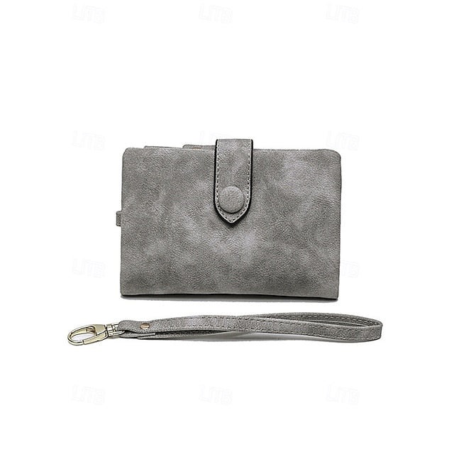 with Leather Women's Wrist Strap Faux Pink Wallet –