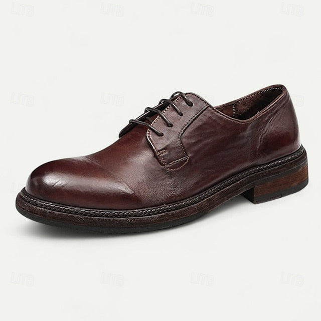 Shoes Derby Leather Clean Men's Goodyear Tan with and Welt
