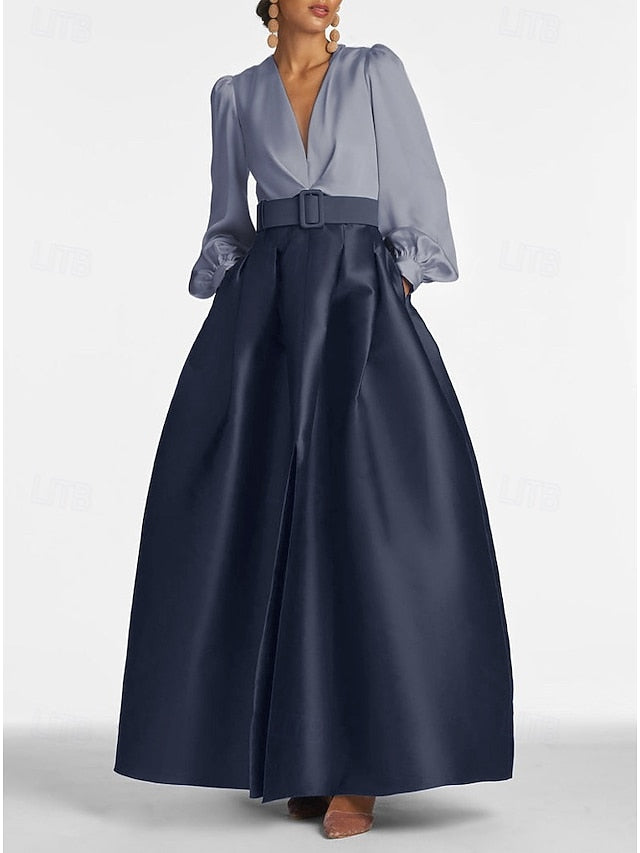 Evening Dress Floor A-Line High Gown Formal Split Wedding Guest