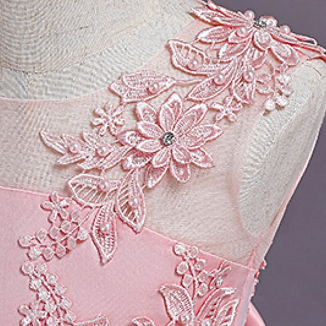 Solid Kids Dress Colored A Line Girls' Floral