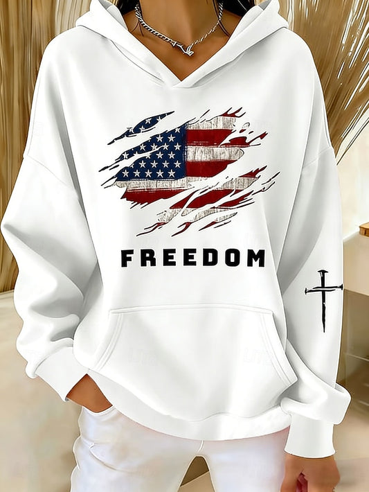 Independence Day Patriotic Shirt Women's Pullover Hoodie