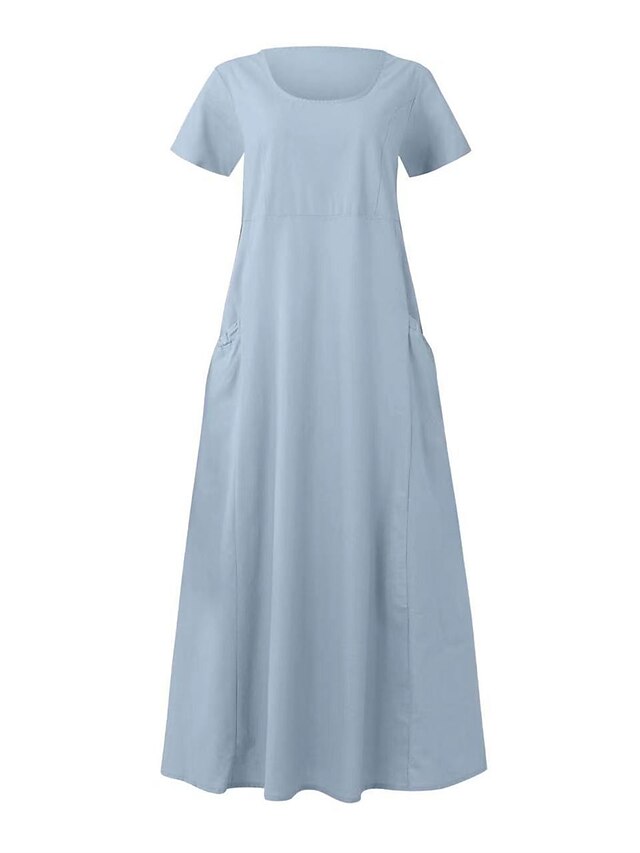 Women's Pink Sky Blue khaki Summer Maxi long Dress Maxi