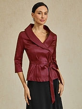 Women's Blouse Evening Tops Solid Color Plain Elegant