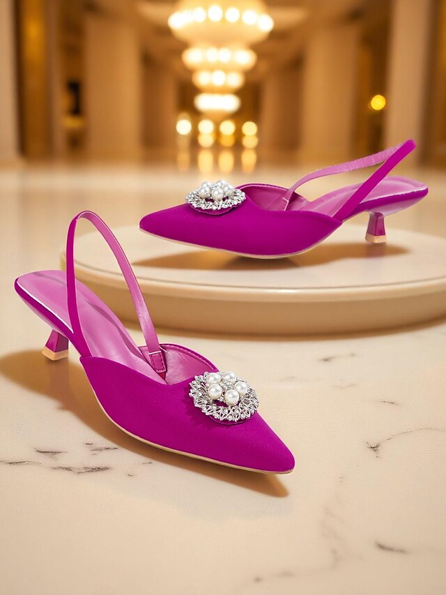 Blue Pearl Women's Slingback Satin with and Pumps