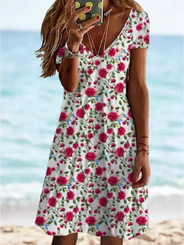 Women's Mini Dress Casual Dress Elegant Tropical Hawaiian