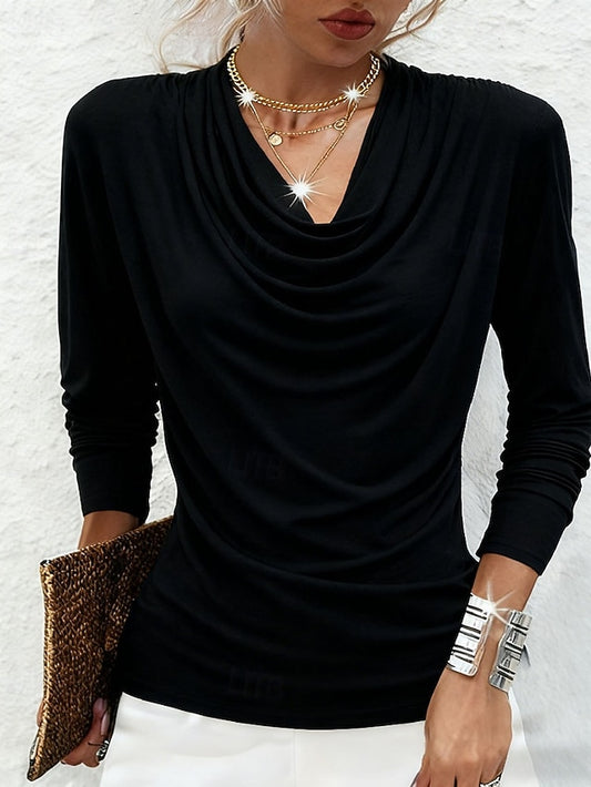 Women's Blouse Patchwork Plain Elegant Fashion Casual Long
