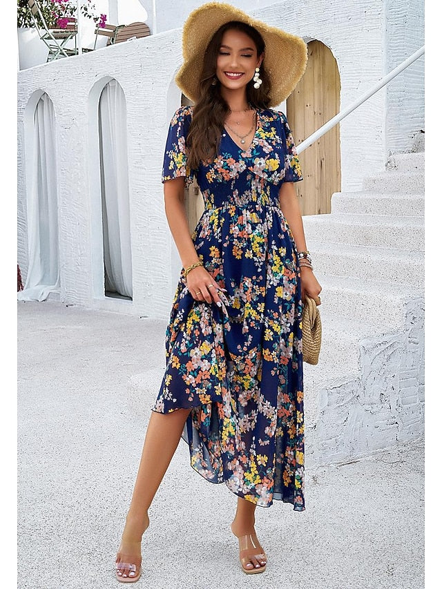 Women's Sheath Dress Chiffon Dress Sundress Floral Graphic