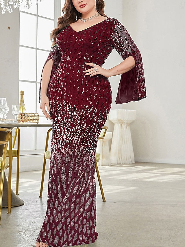 Dress Plus Party Bride Elegant of Size Curve V the Mother