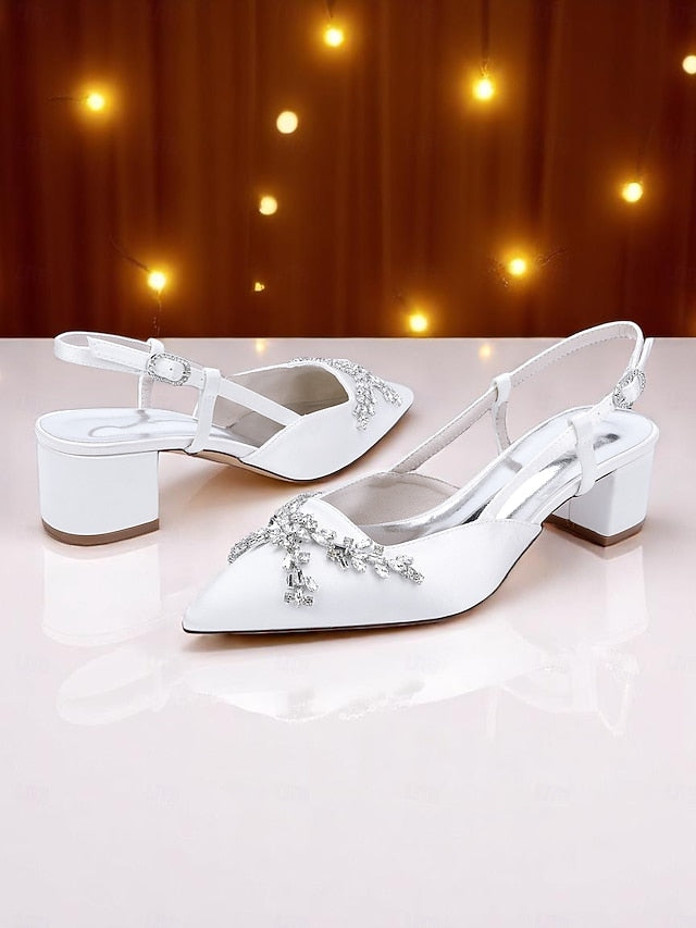 Black Women's Satin Heels Slingback