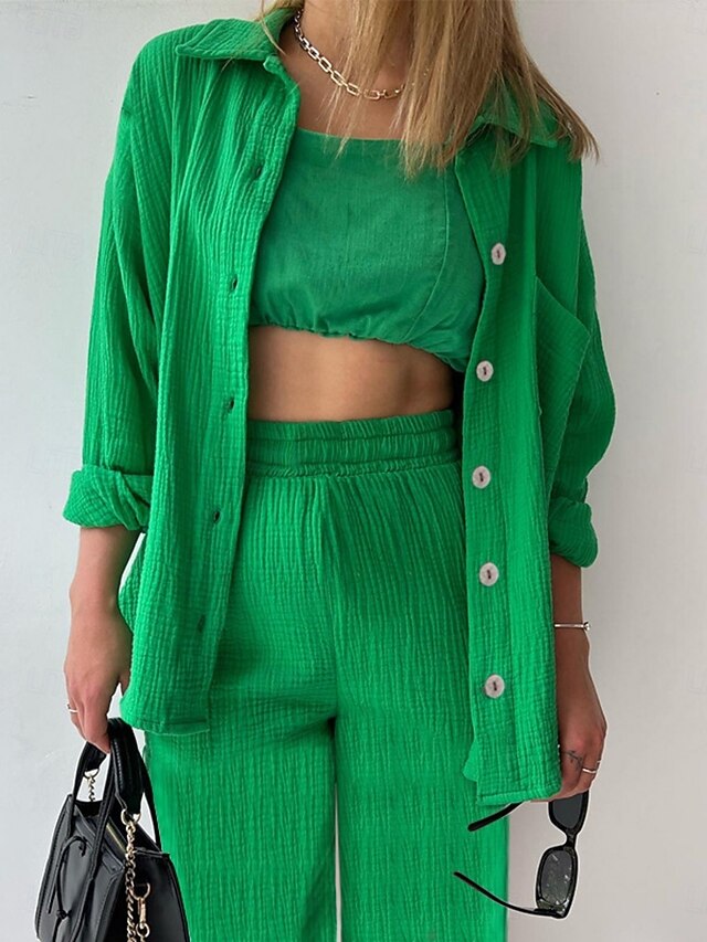 Women's Two Piece Sets Pants Sets Bolero Top Long Sleeve