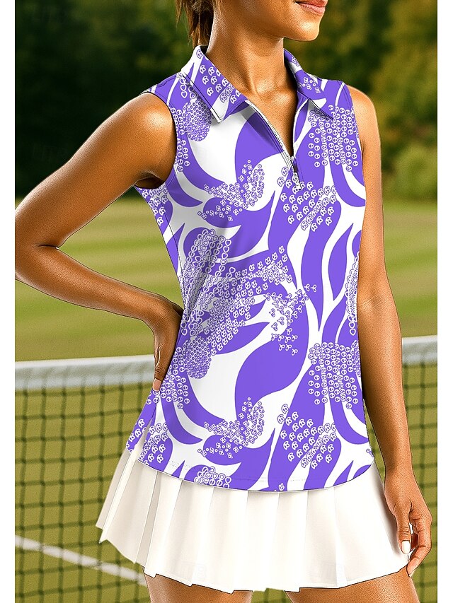 Women's Geometric Sport Shirt Golf Polo Shirt Tank Top