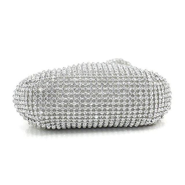 Crystal Elegant Evening Silver Women's Rhinestone Bag -