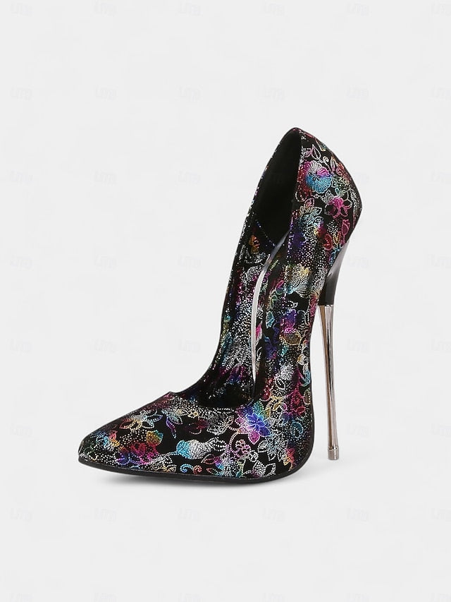 Heels Red High Women's Jacquard Stiletto