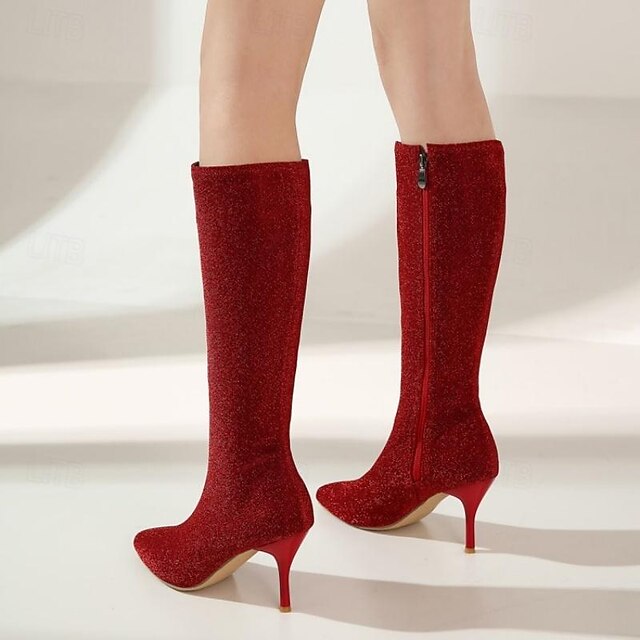 Sparkly Elegant Women's Boots – Stiletto Knee-High