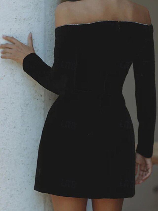 Women's Mini Dress Black Dress Velvet Dress Party Dress