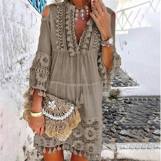 Women's Mini Dress Shift Dress Boho Dress Vacation Vintage