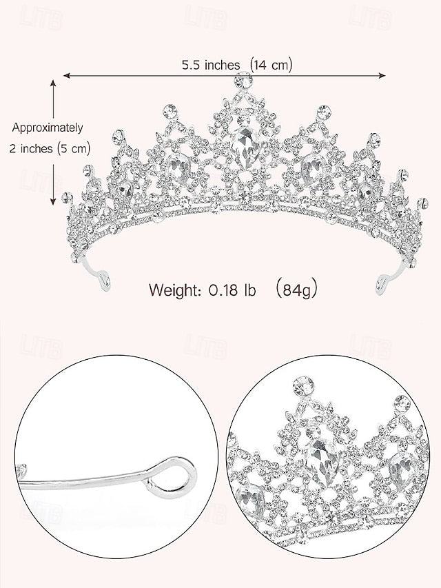 Elegant – Rhinestone and Jewelry Silver Set Women's Tiara