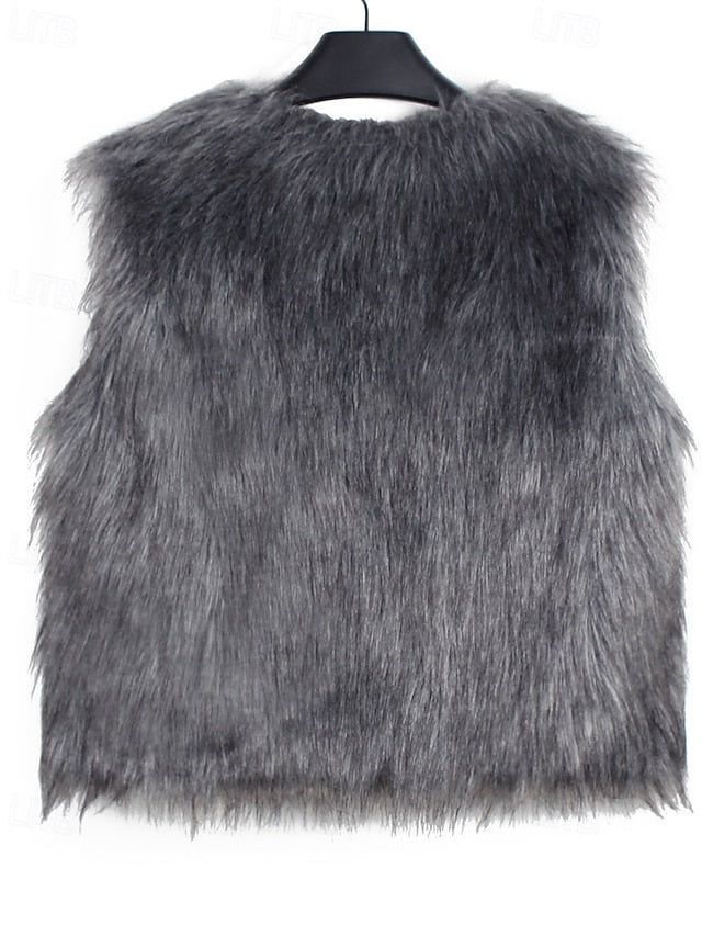Vest Coat Furs Comfortable Women's Faux Leathers Fur