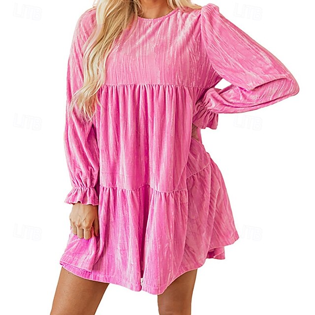 Women's Mini Dress Velvet Dress Peplum Dresses Fashion