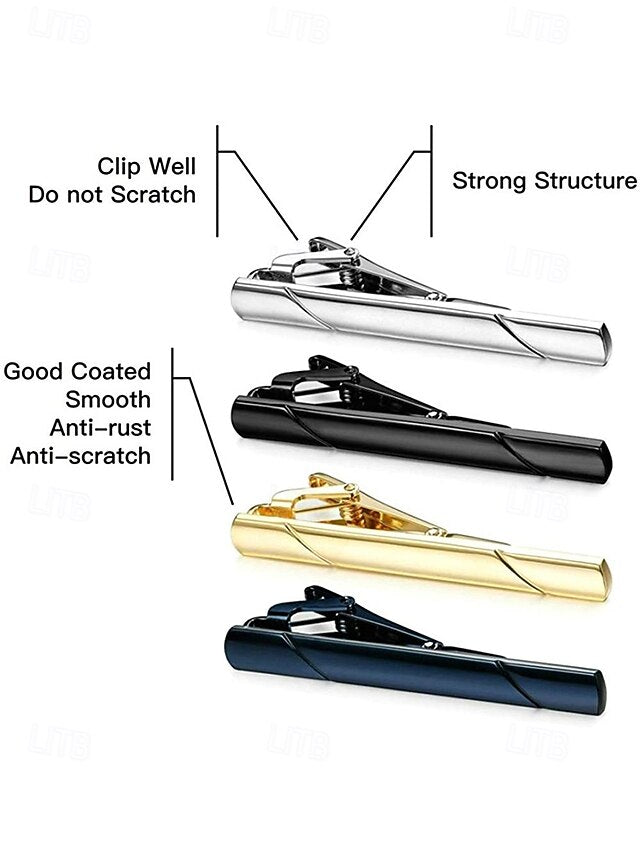 7 Clip Colors Tie Classic - Metal Available Men's