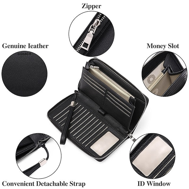 Leather Daily Wallet Bag PU Women's Phone Outdoor Mobile