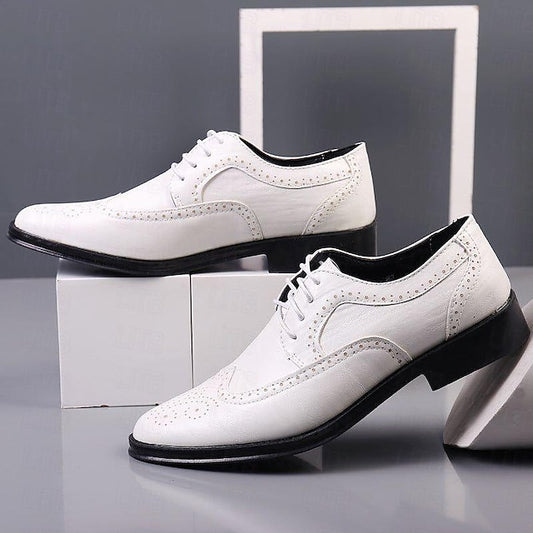 Shoes Brogue Classic Men's Formal White Oxford