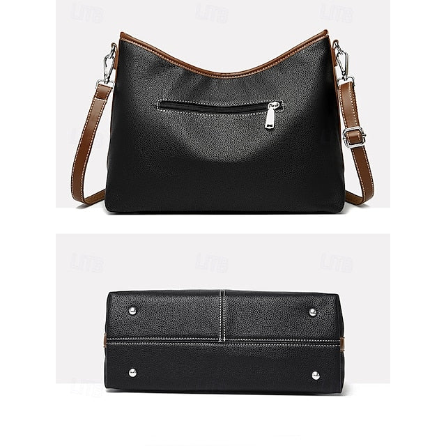 Hobo Accents Green Bag Faux with Brown Leather