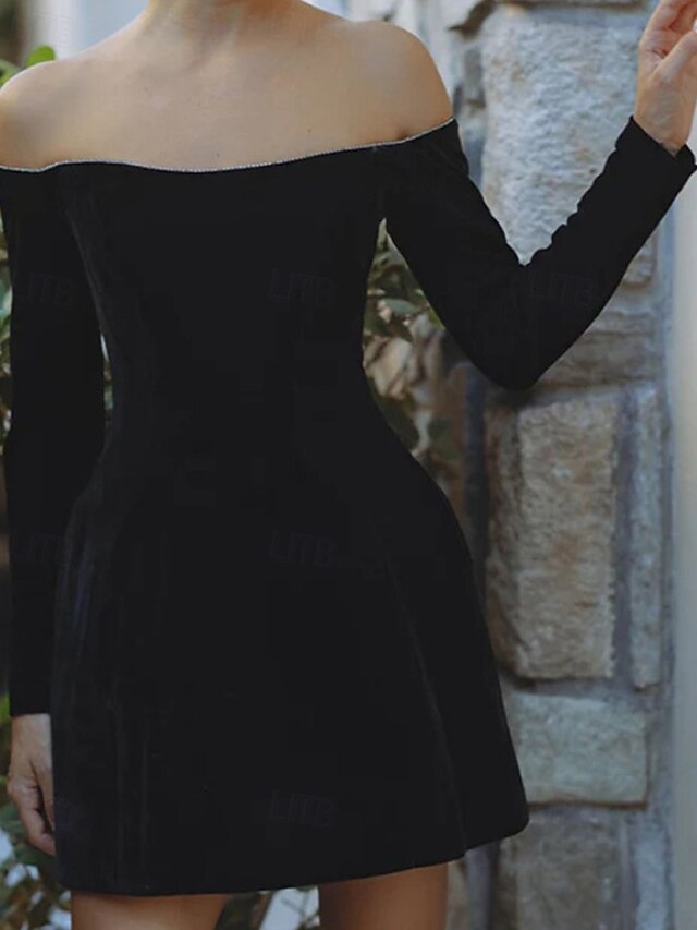 Women's Mini Dress Black Dress Velvet Dress Party Dress