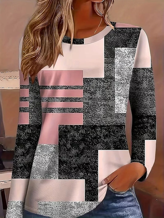 Women's T Shirt Print Graphic Geometric Fashion Casual Long